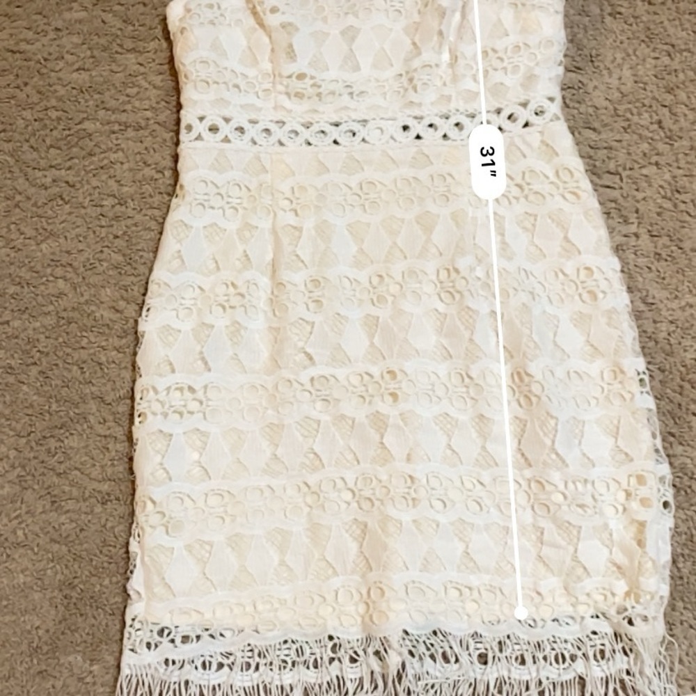 Lulus White Crochet Lace Sleeveless Bodycon Dress Size M - Picture 10 of 13